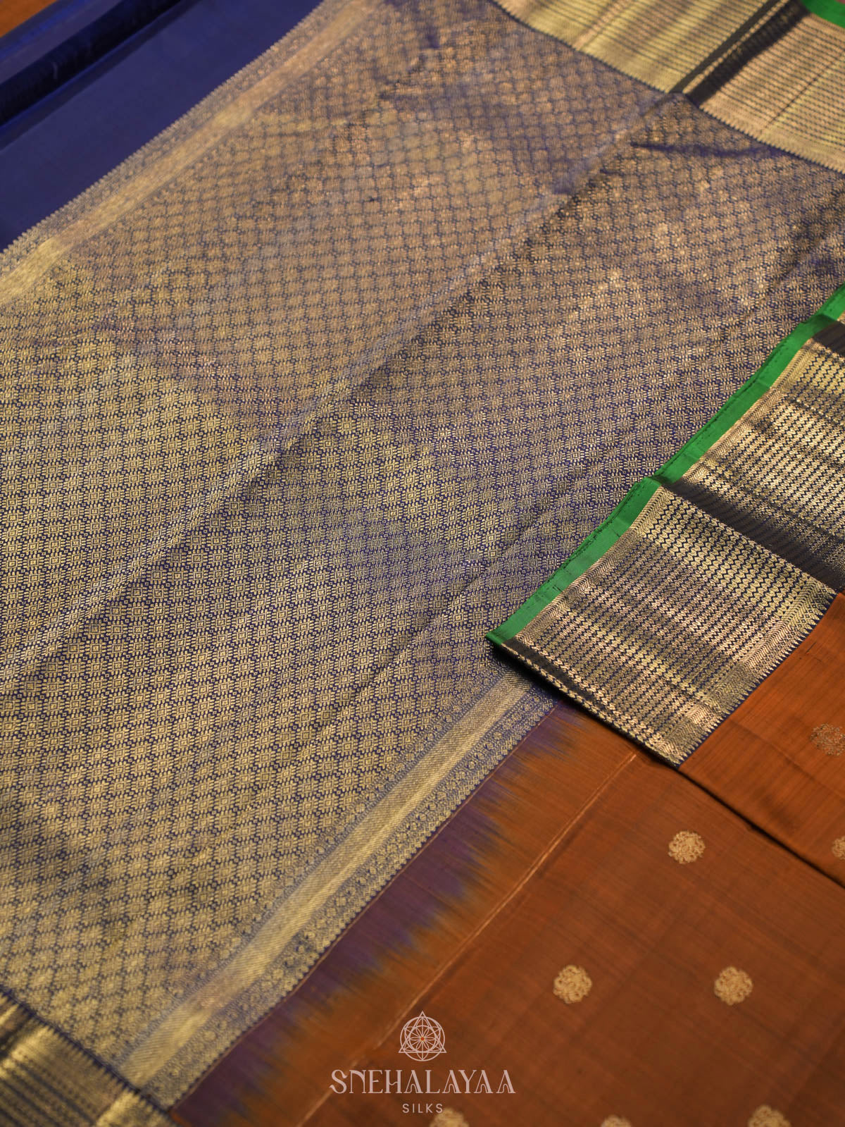 Rust Brown Kanjivaram Silk Saree