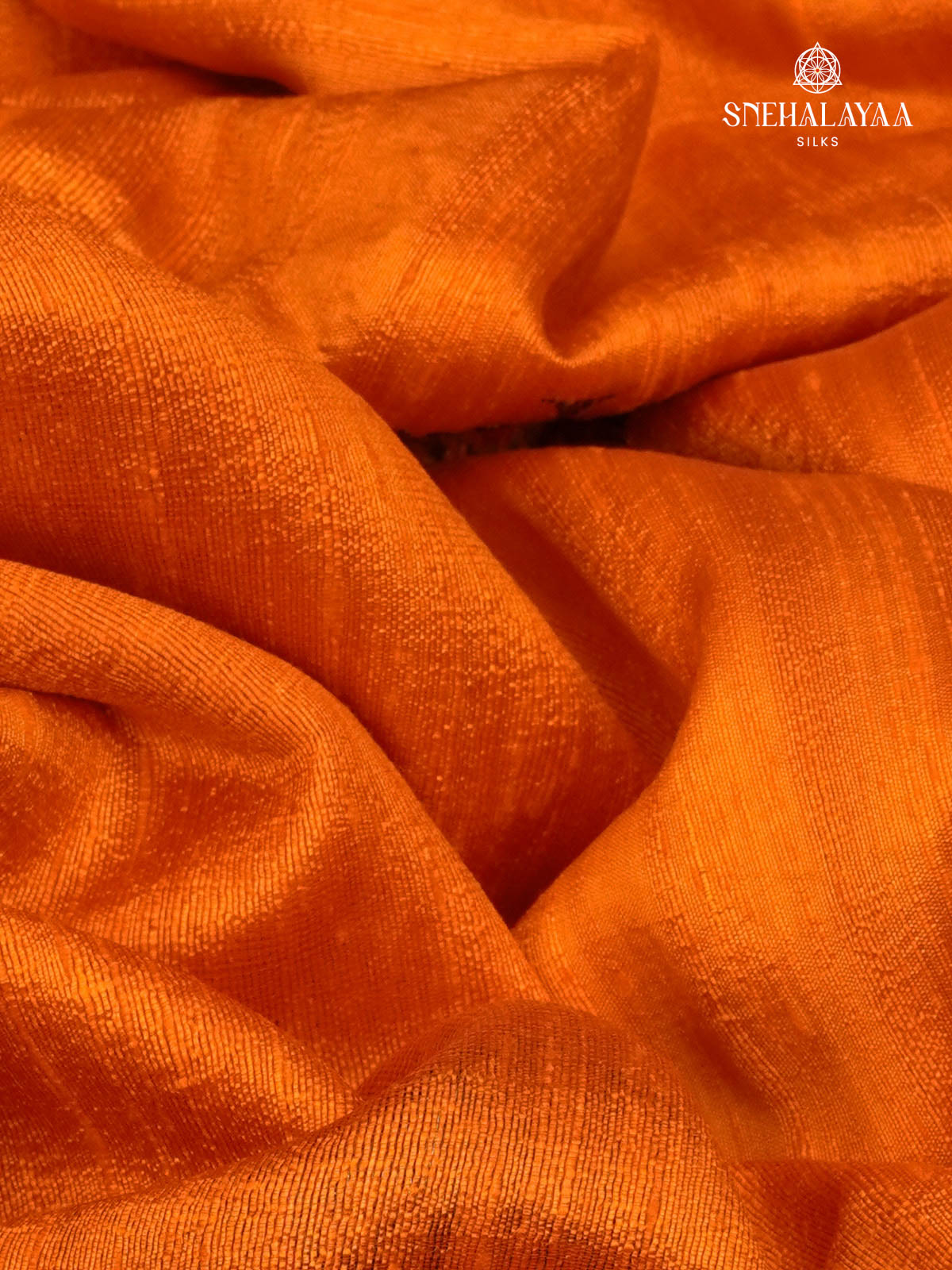 Orange Banaras Raw Silk Saree