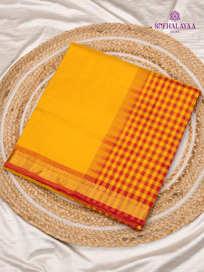 Yellow Kanchi Silk Cotton Saree