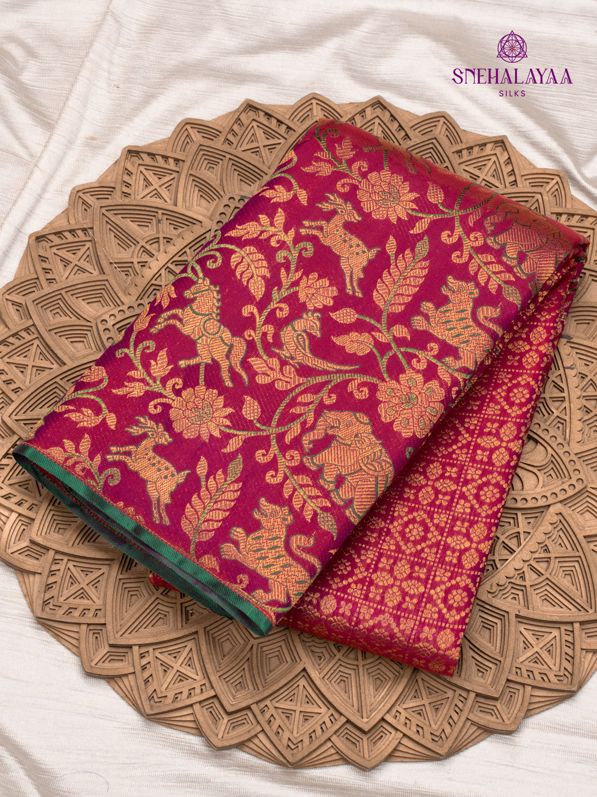 Magenta Pink Kanjivaram Silk Saree