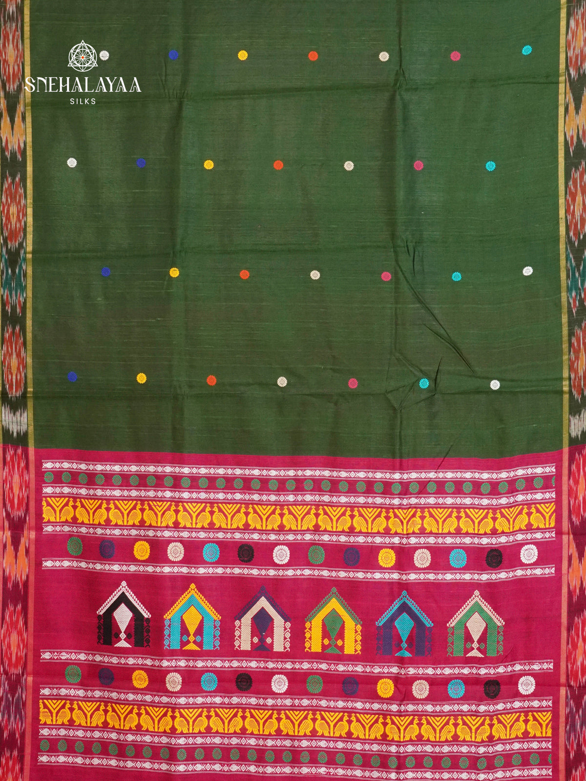 Emerald Green Dupion Silk Saree