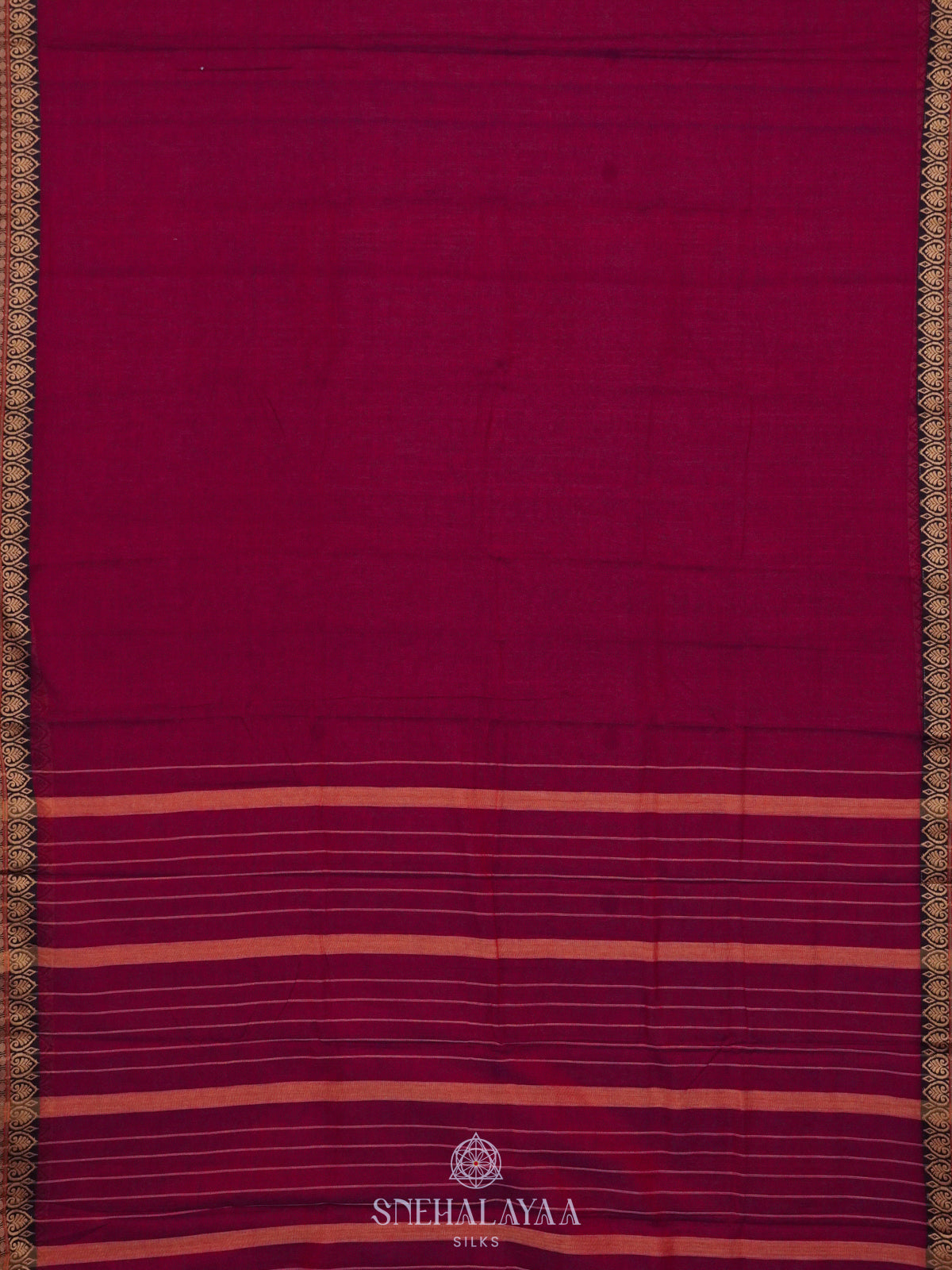 Magenta Narayanpet Cotton Saree without Blouse