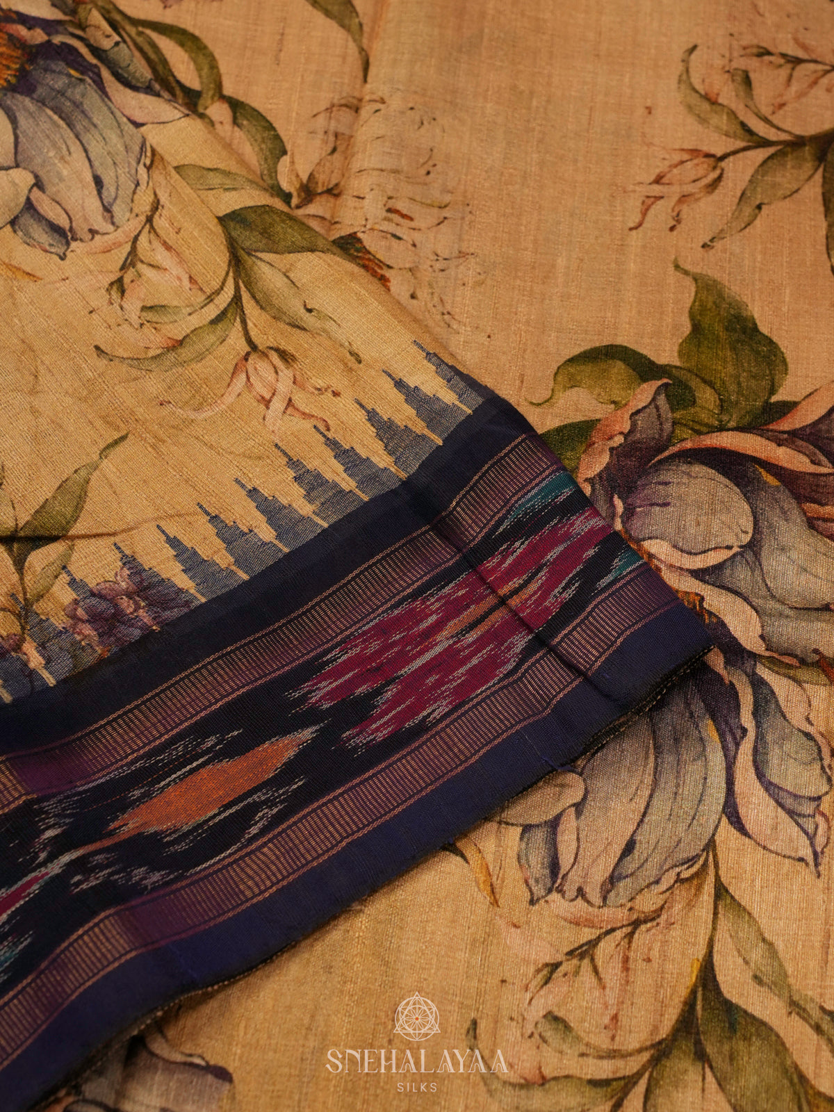 Sandal Munga Tussar Saree