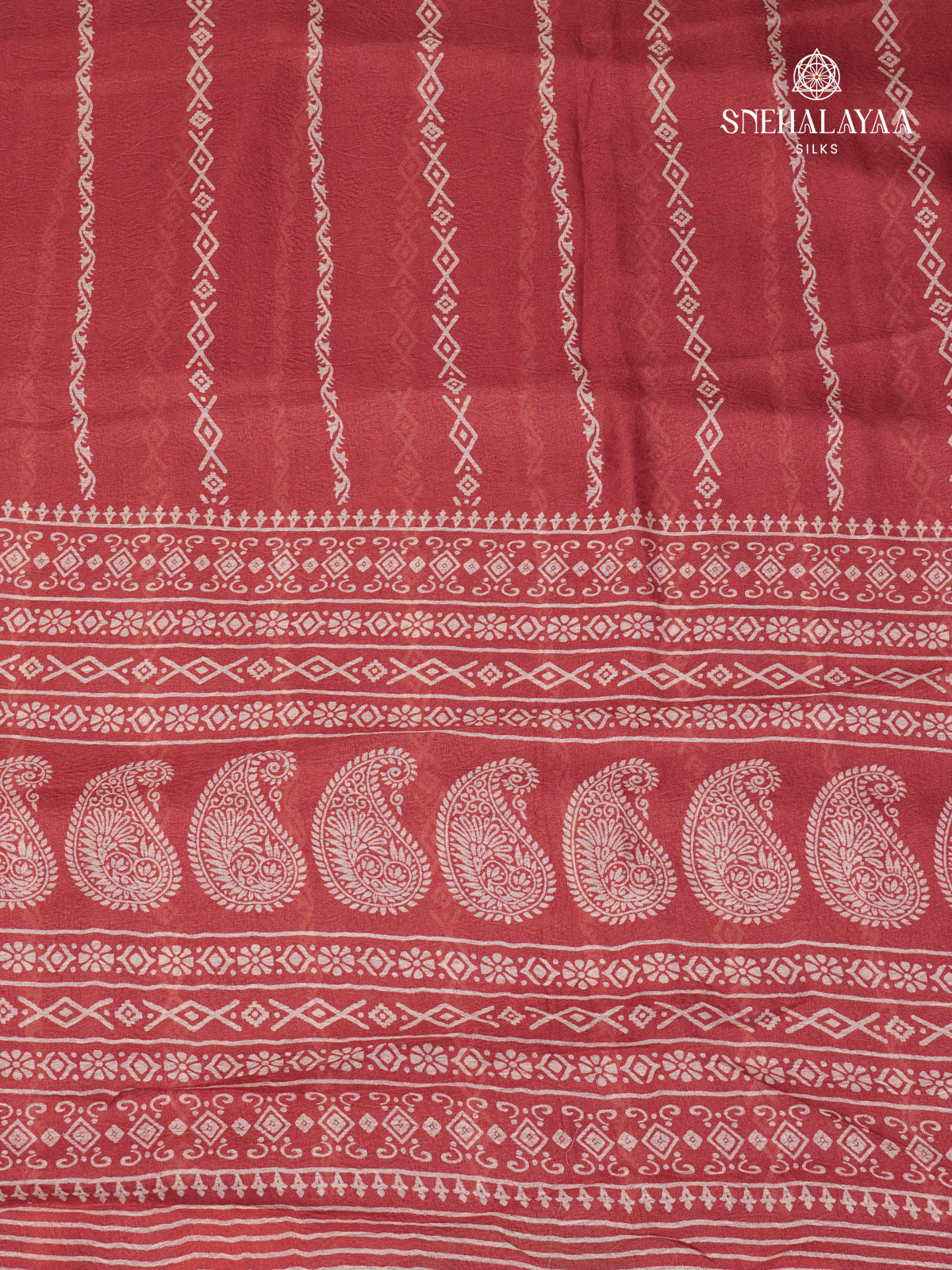 Pastel Pink Printed Matka Saree