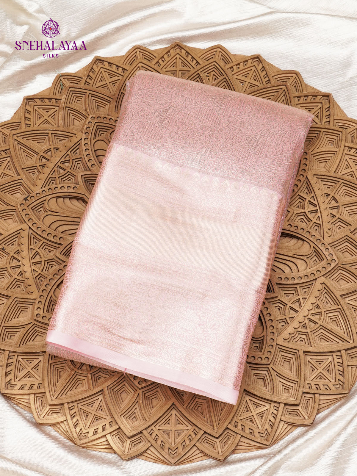 Pale Pink Art Silk Saree