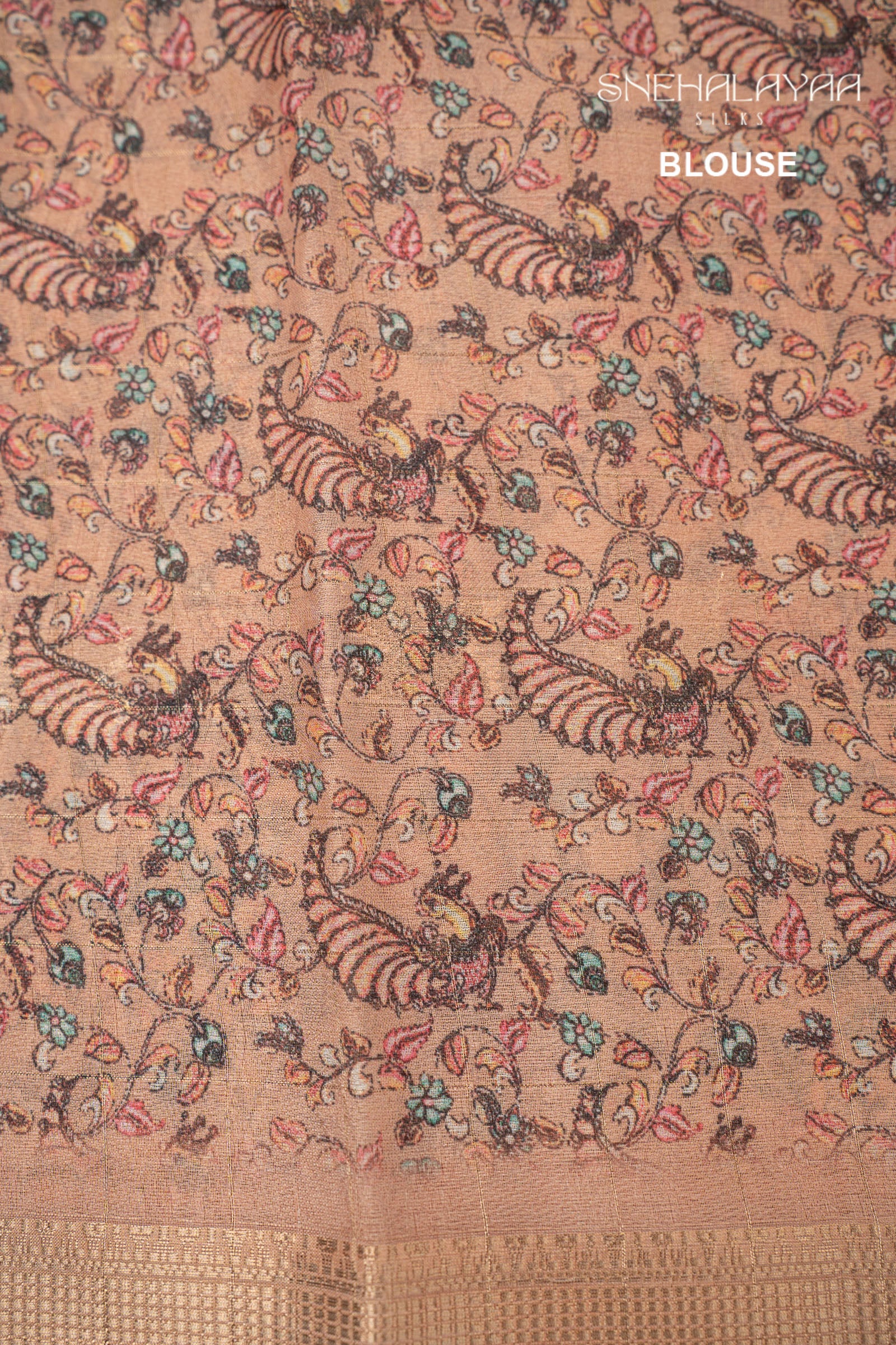 Salmon Pink Semi Matka Saree