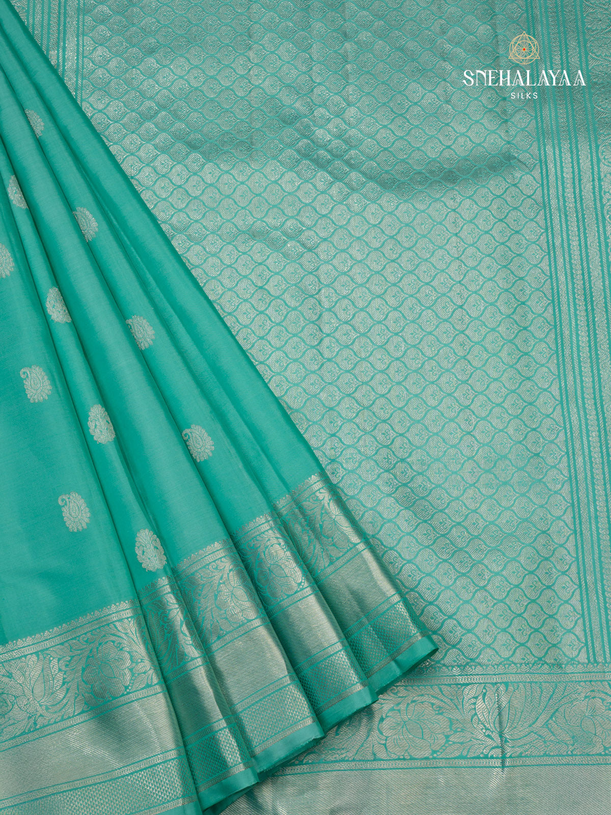 Teal Green Kanjivaram Silk Saree