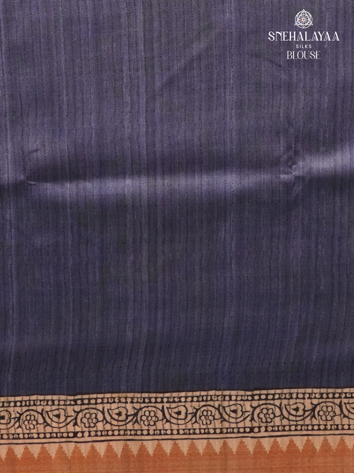 Navy Blue Tussar Saree