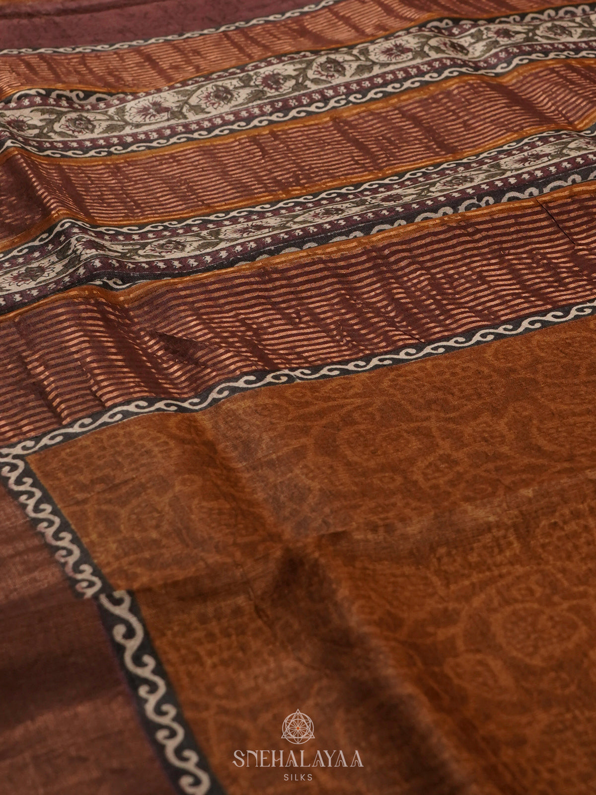 Mustard Tussar Saree