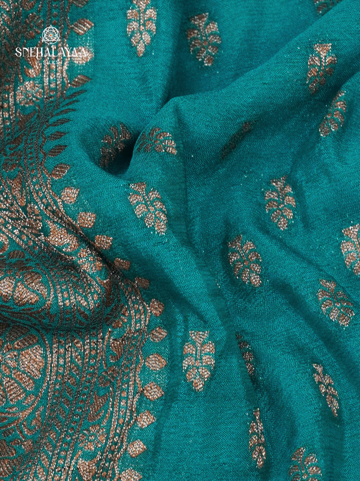 Sky Blue Banaras Crepe Silk Saree
