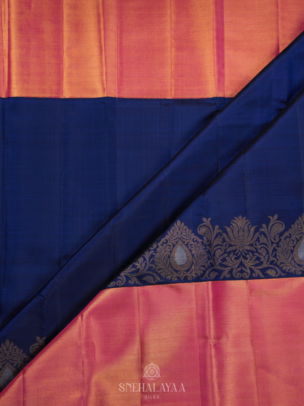 Navy Blue Kanjivaram Silk Saree