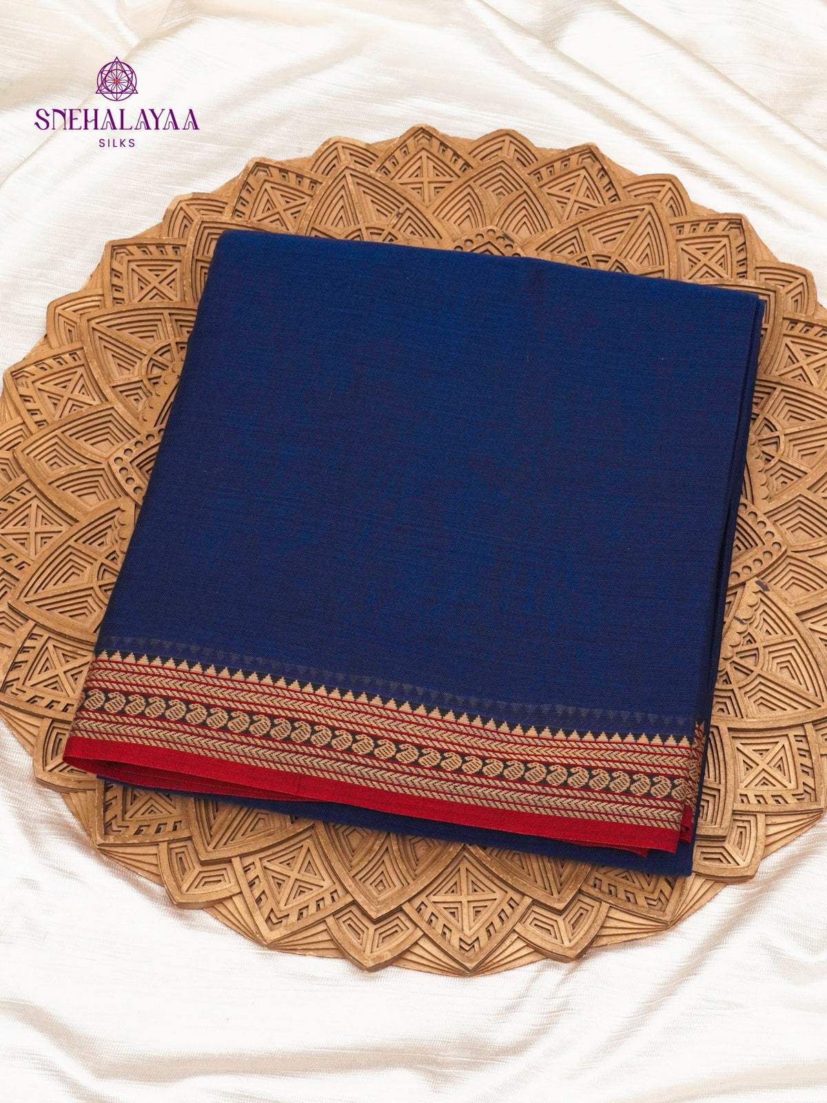 Navy Blue Narayanpet Cotton Saree
