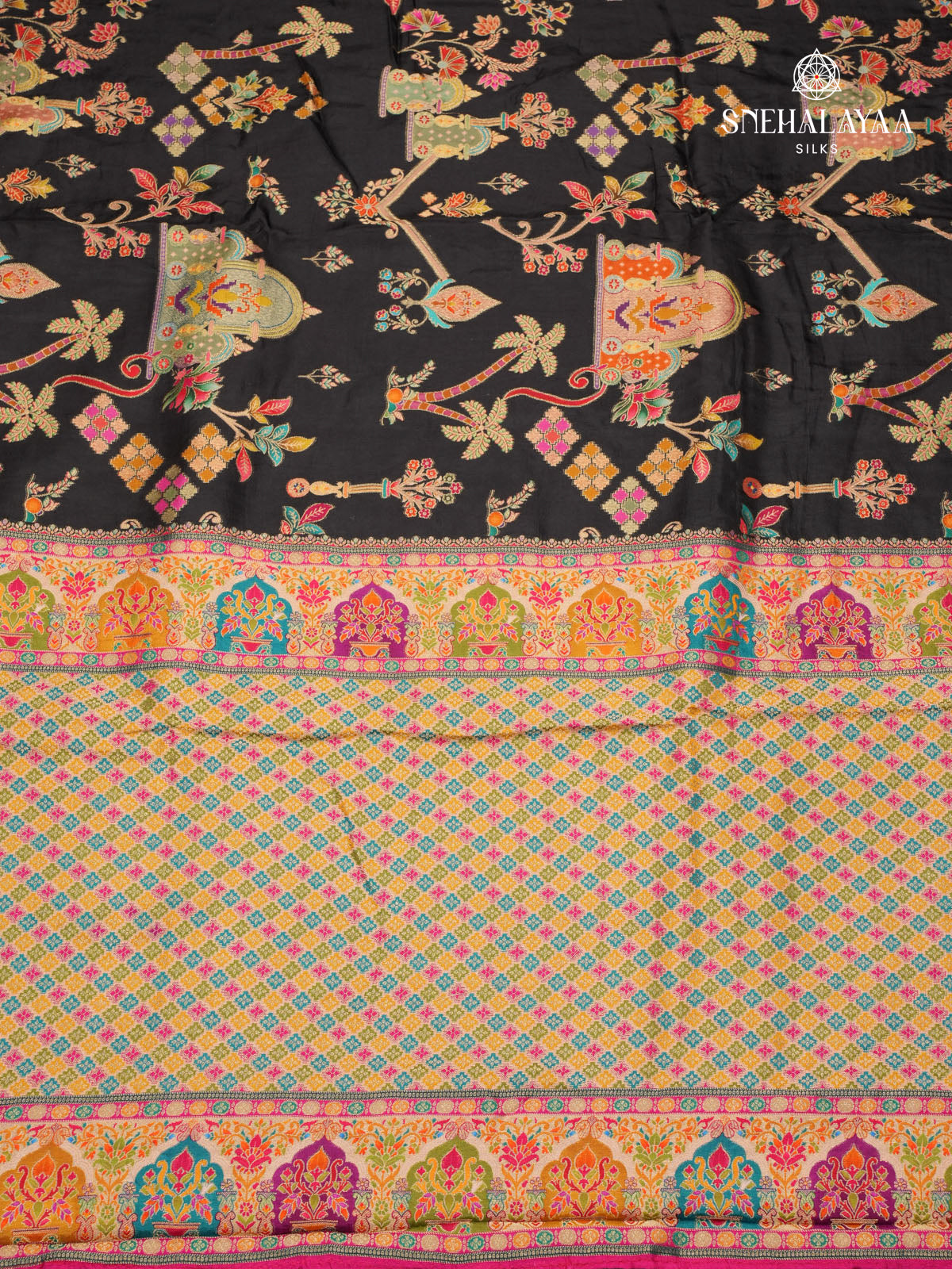 Black Banaras Silk Saree