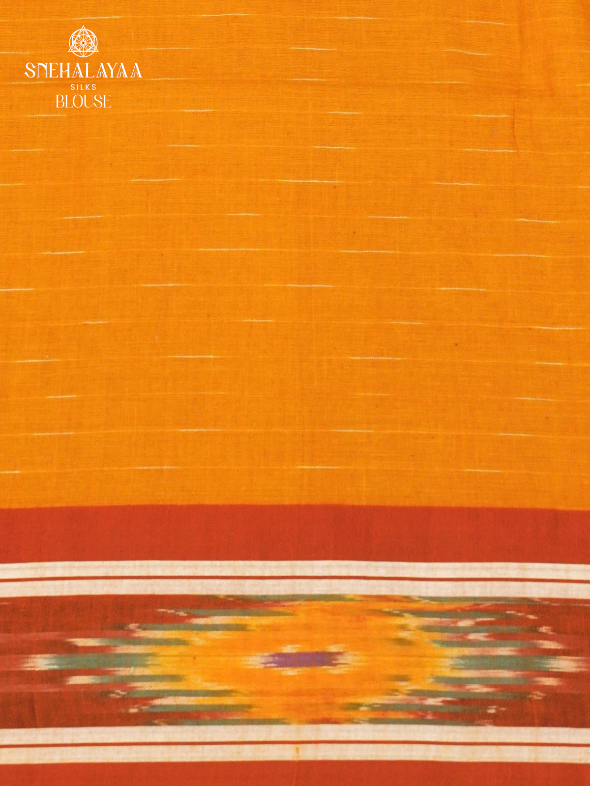 Mango Yellow Sambalpuri Cotton Saree