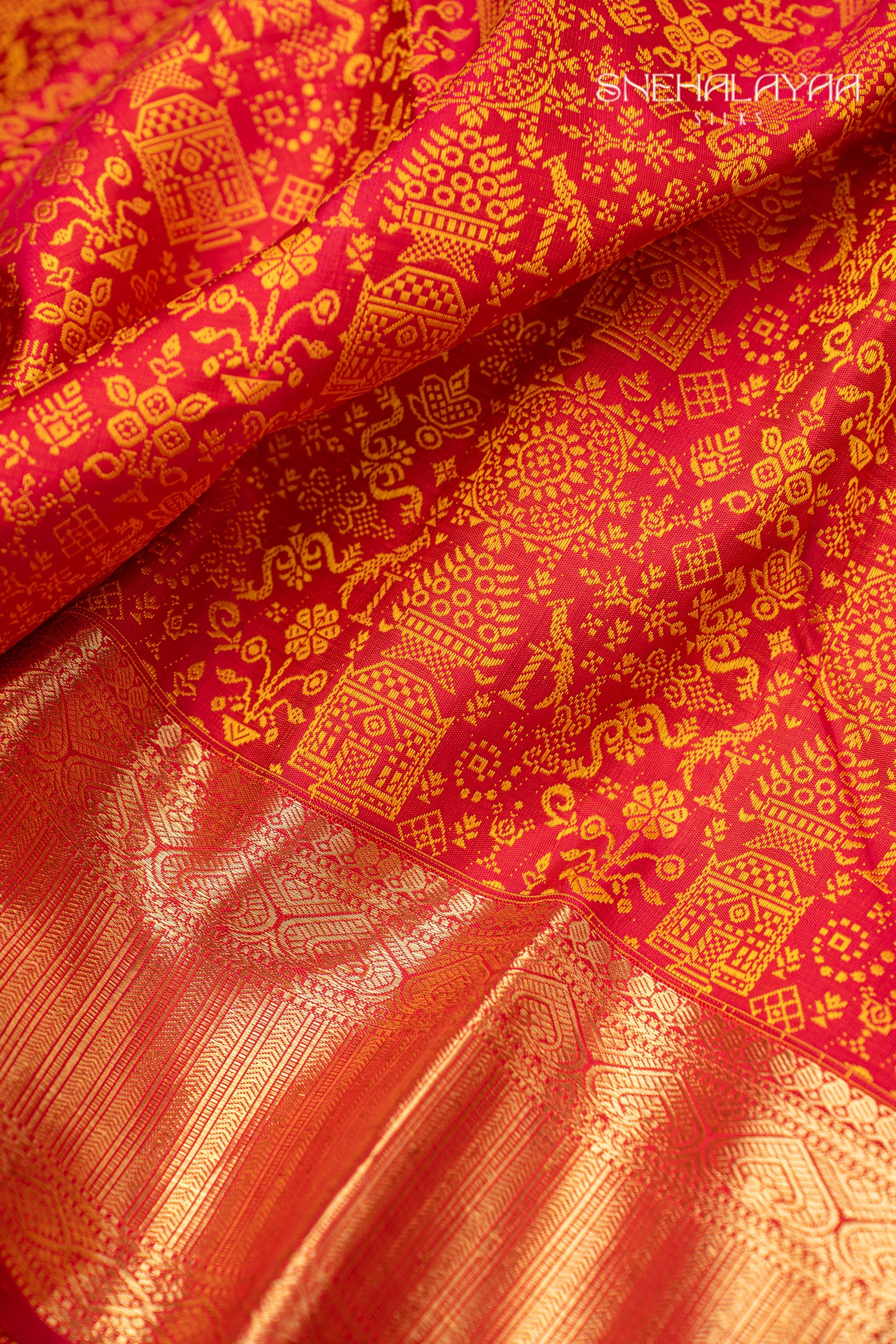 Crimson Red Kancheevaram Silk Saree