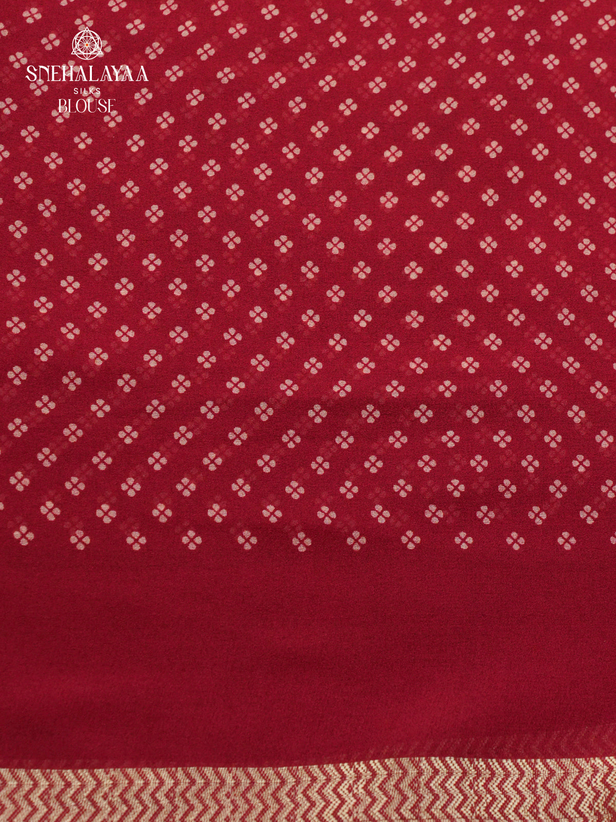 Cherry Red Chiffon Saree