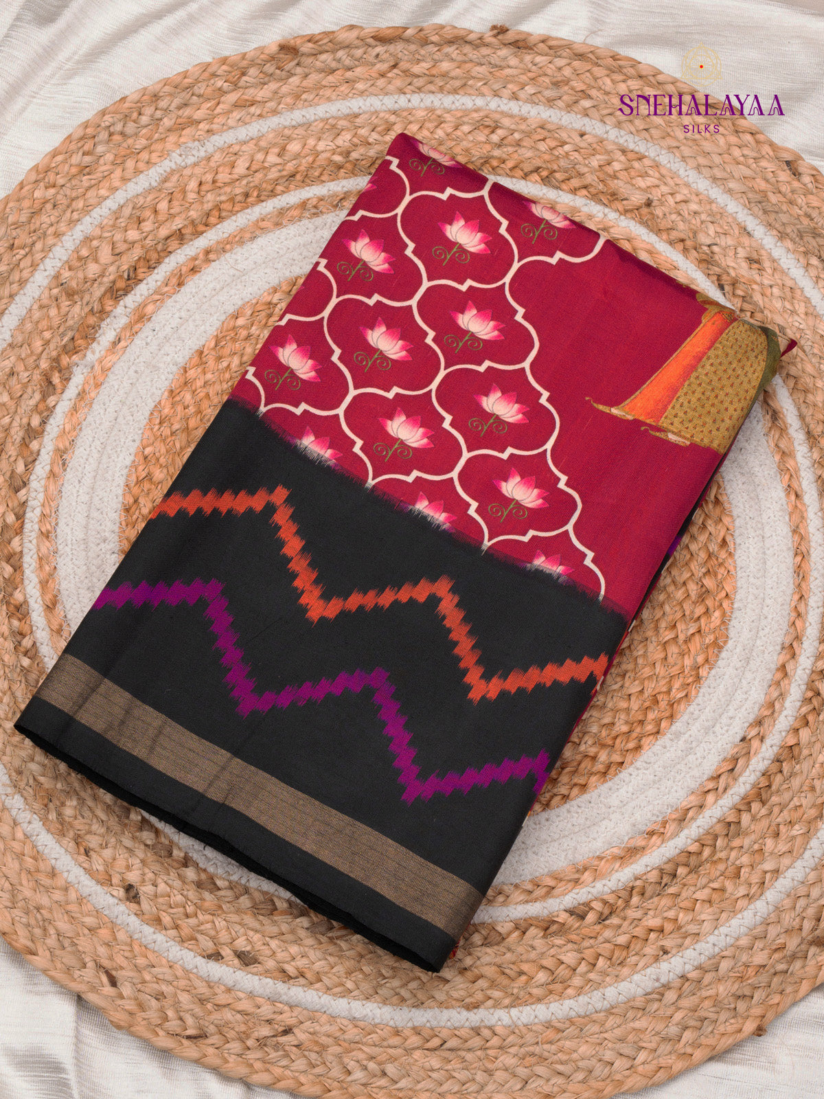 Purple Printed Kanjivarm Silk Saree