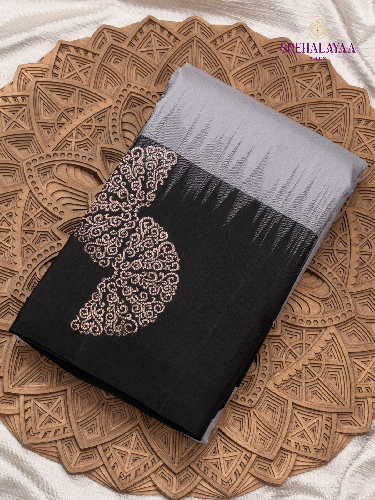 Silver Grey Kanjivaram Silk Saree