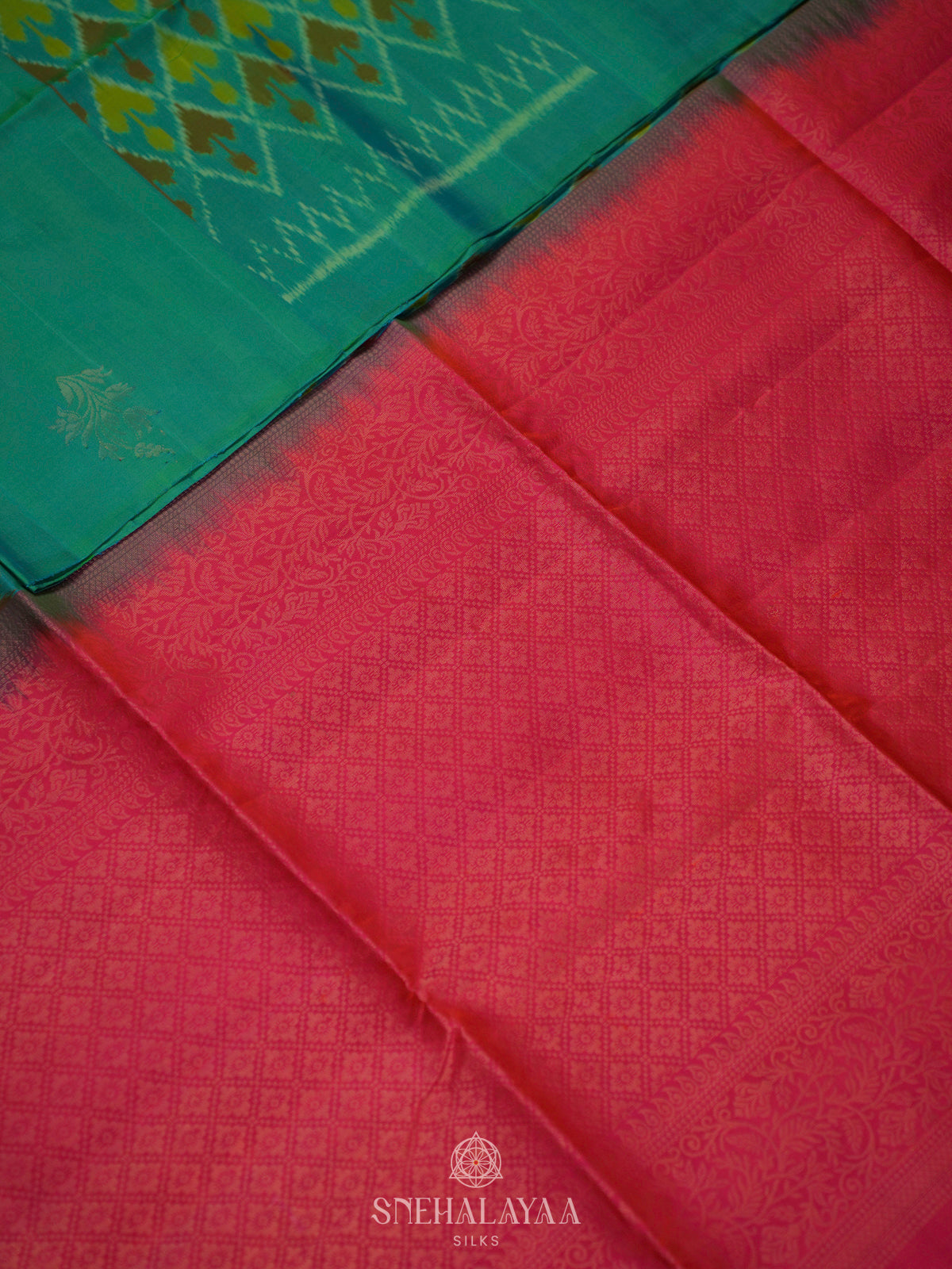 Sky Blue Ikat Soft Silk Saree
