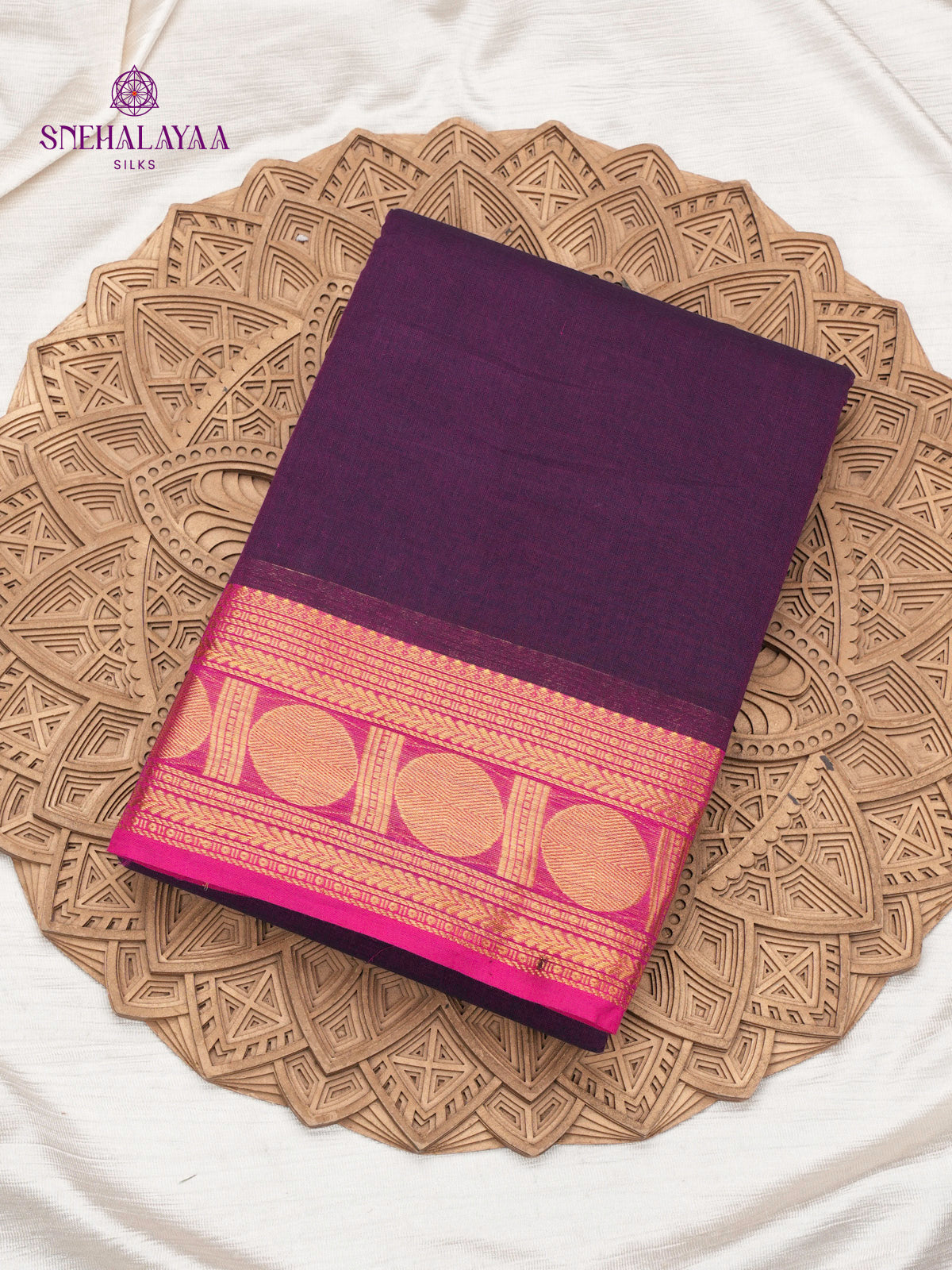 Plum Purple Chettinad Cotton Saree