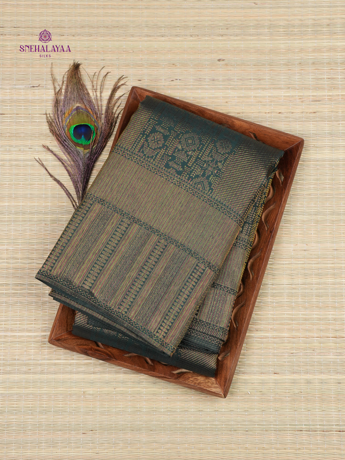 Forest Green Kanjivaram Silk Saree