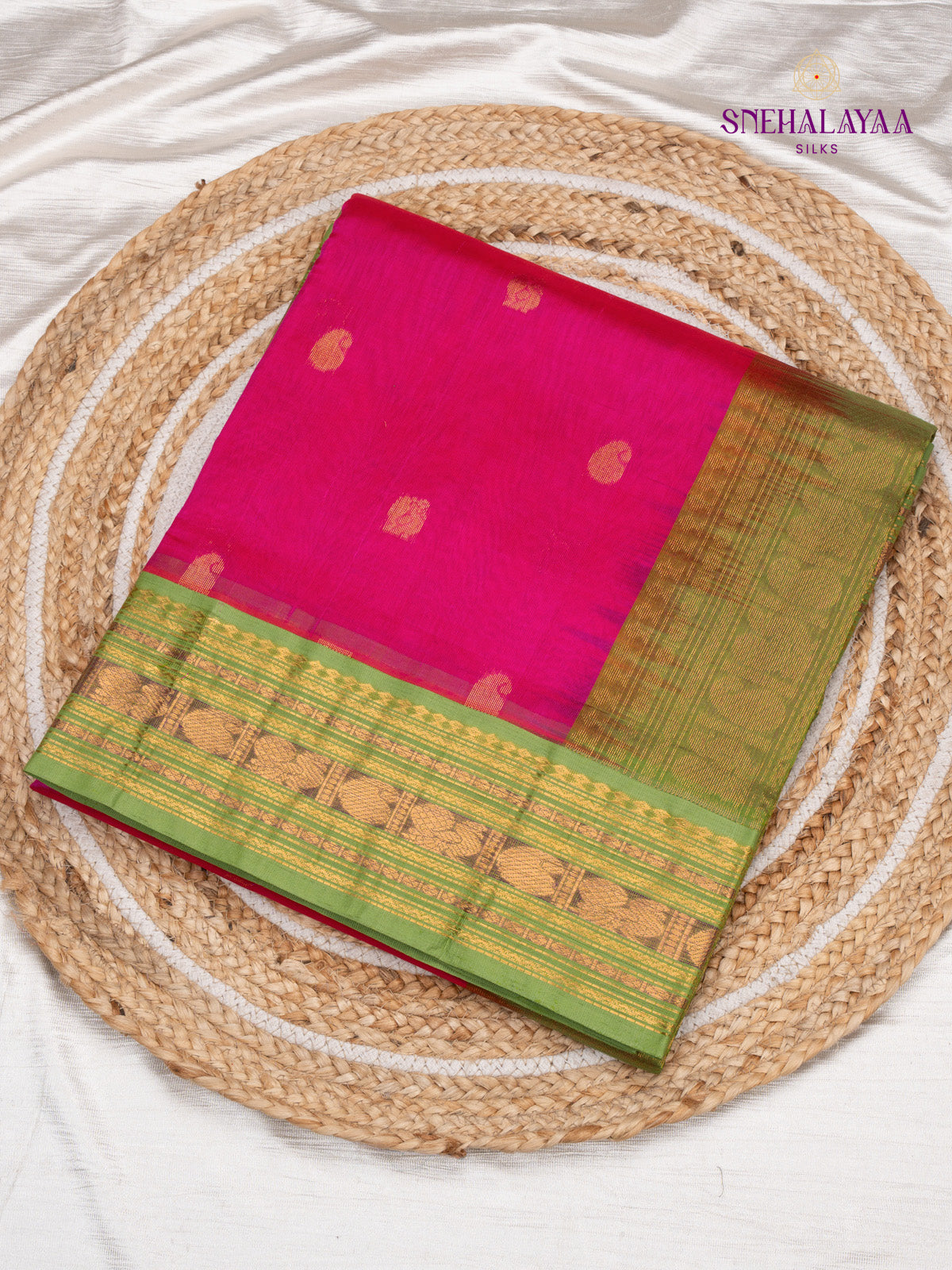 Pink Kanchi Silk Cotton Saree