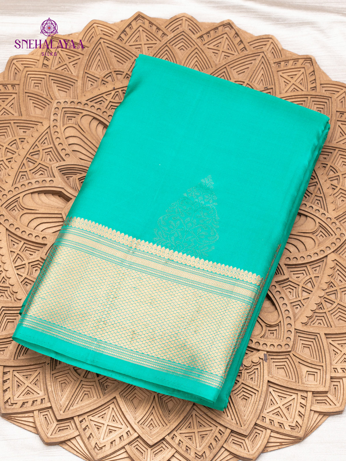 Mint Aqua Kanjivaram Silk Saree
