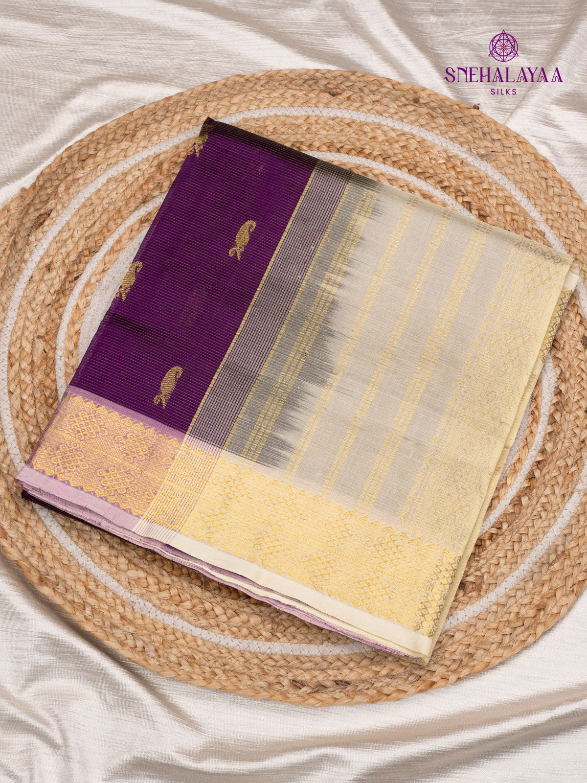 Purple Kanchi Silk Cotton Saree