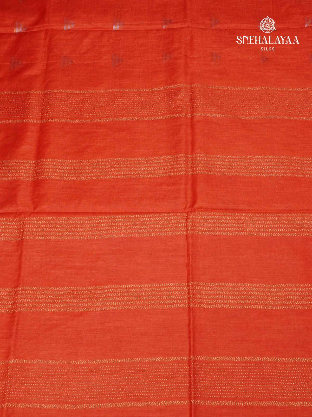Orange Bamboo Silk Saree