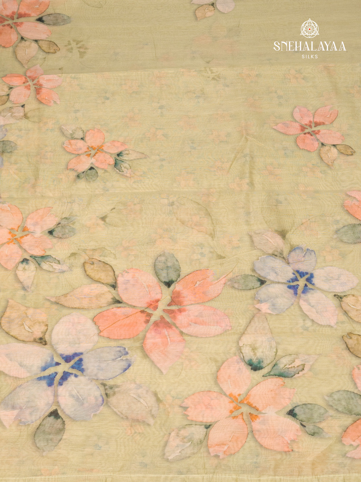 Olive Green Linen Saree