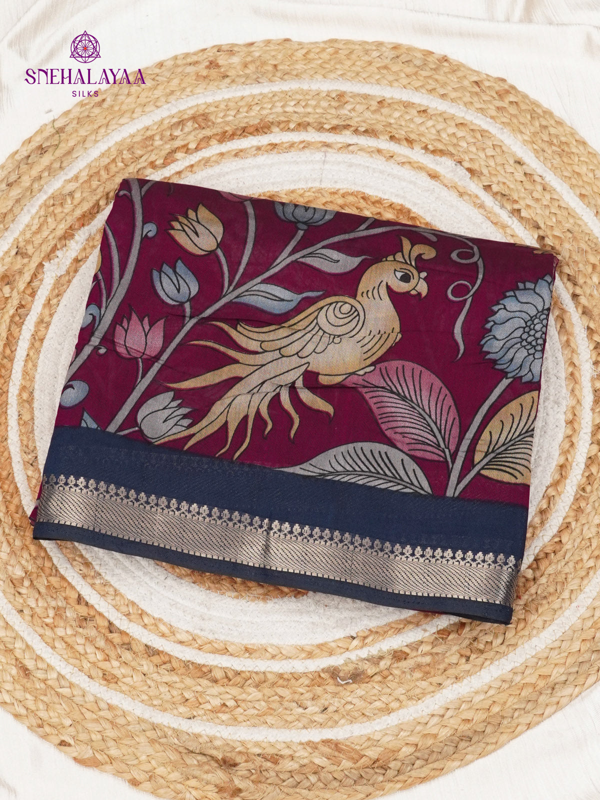 Marron Chanderi Saree