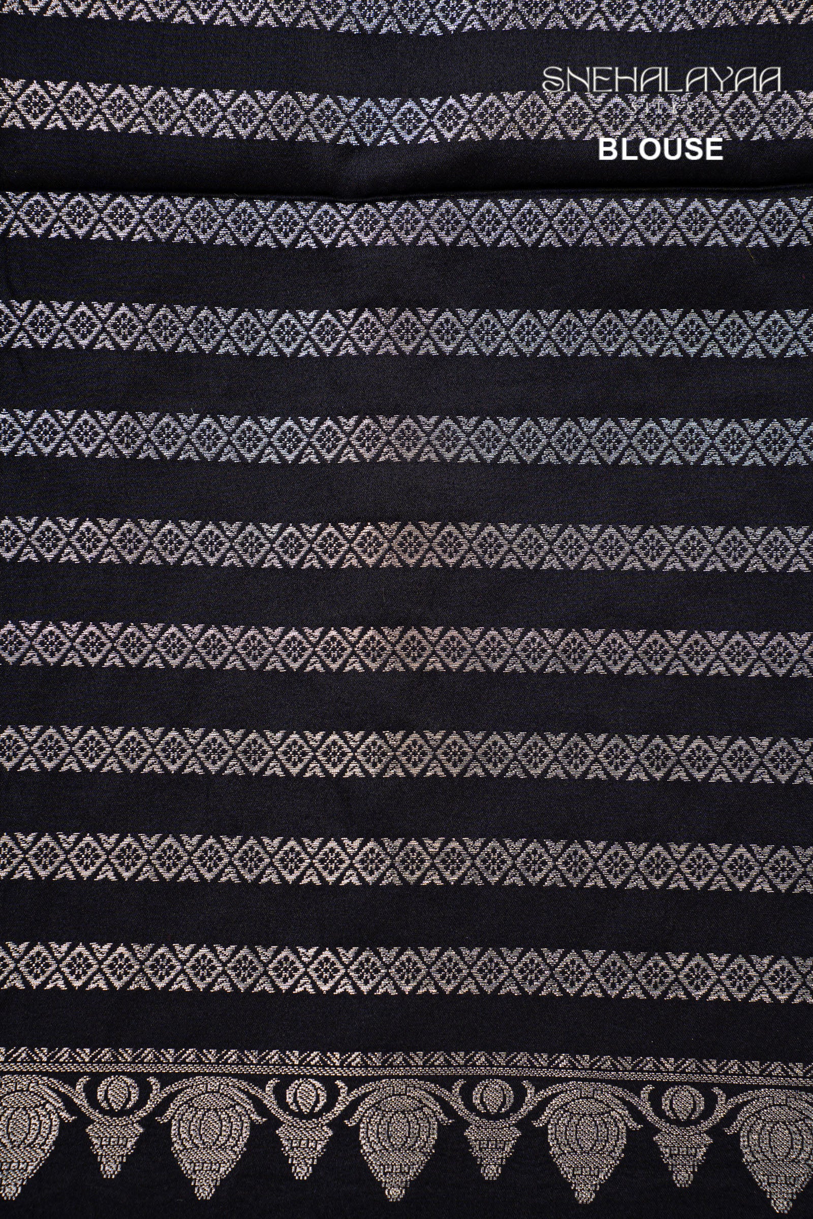 Denim Blue Satin Banaras Silk Saree