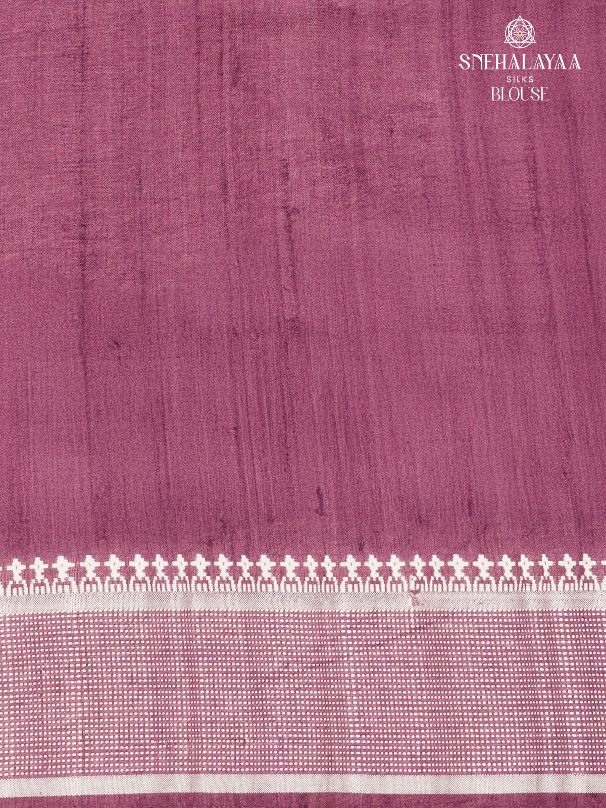 Magenta Floral Printed Tussar Saree