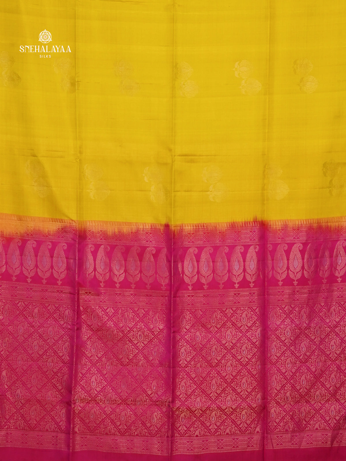 Yellow Borderless Kanjivaram Soft Silk Saree