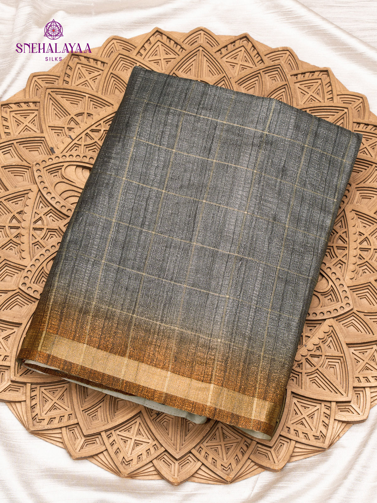 Grey Jute Saree