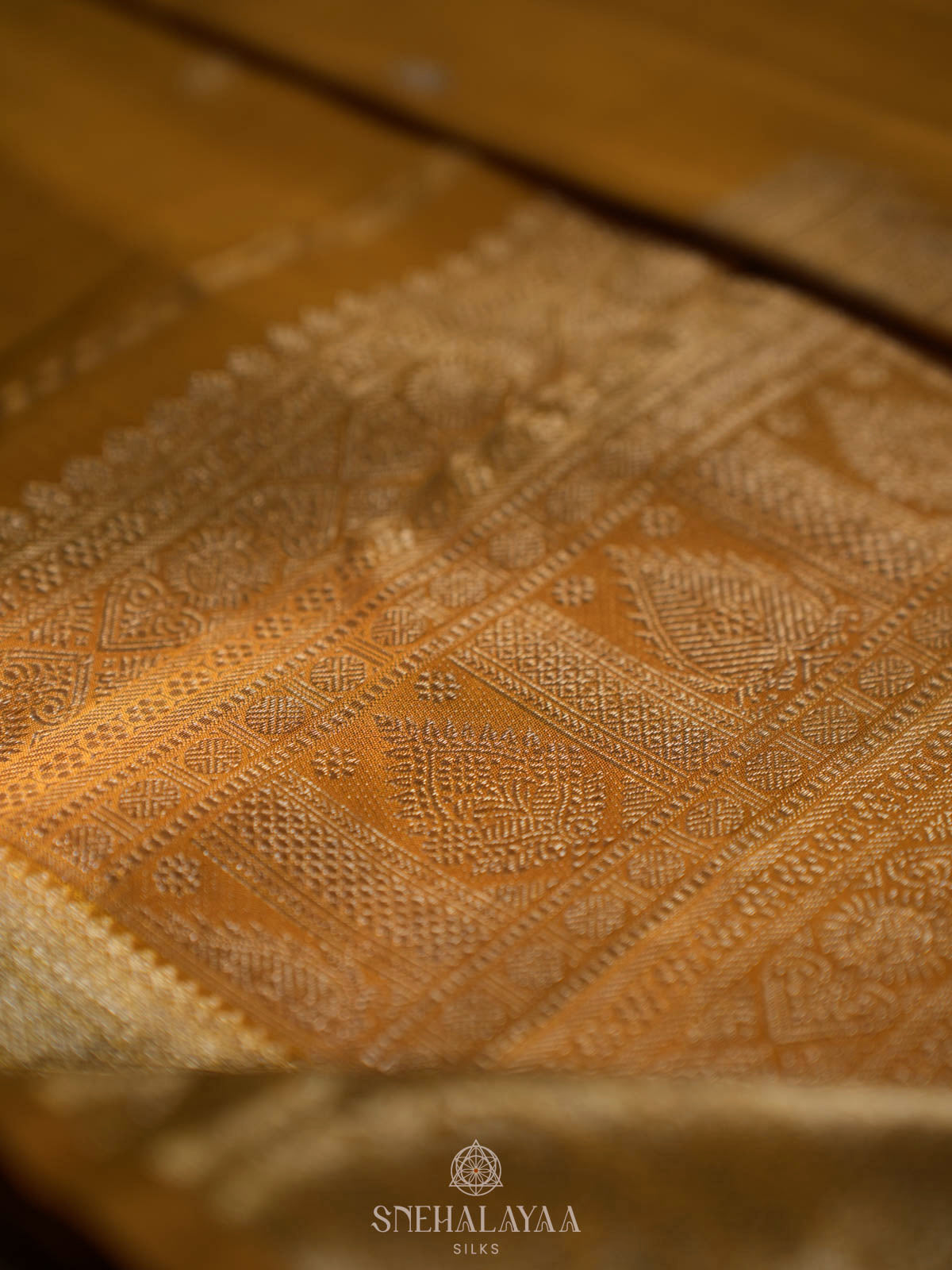 Mustard Yellow Kanjivaram Silk Saree