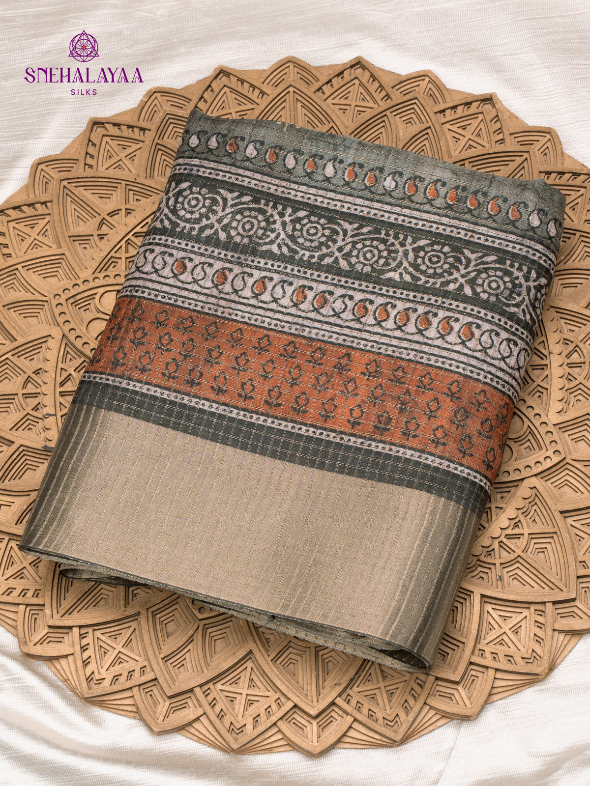 Grey Tussar Saree
