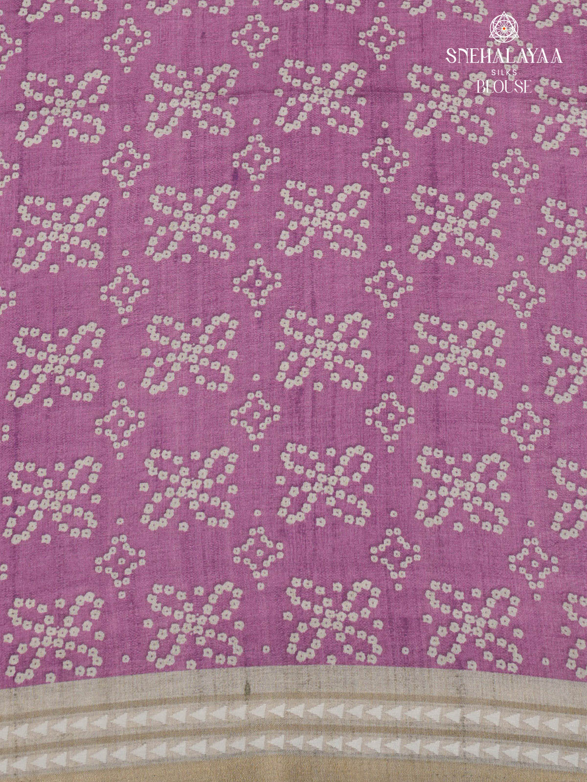 Purple Printed Tussar Saree