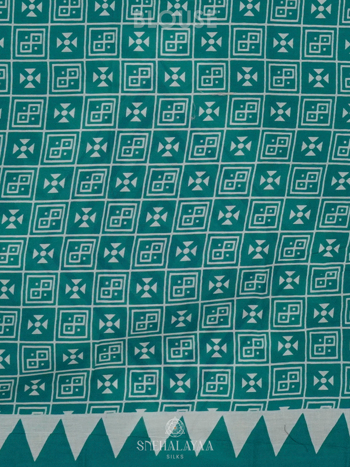 Sky Blue Jaipur Cotton Saree