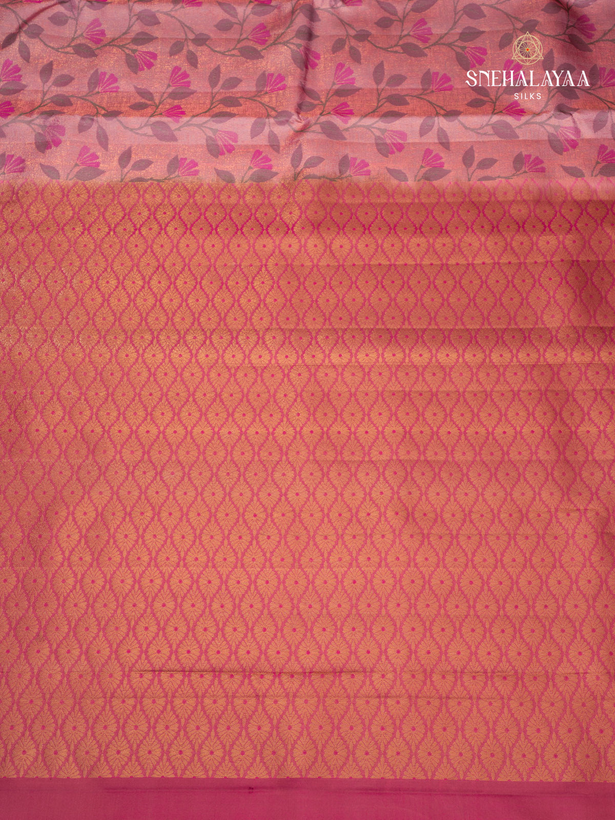 Peach Pink Kanjivaram Silk Saree