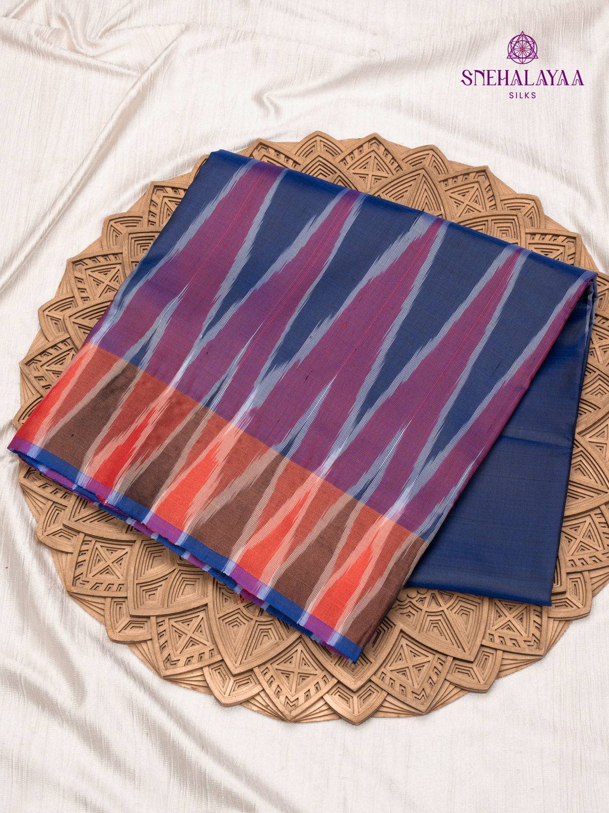 Navy Blue Katan Silk Saree