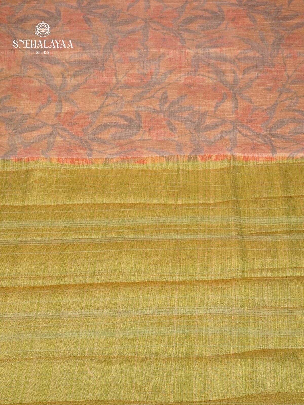 Peach Linen Tissue Saree