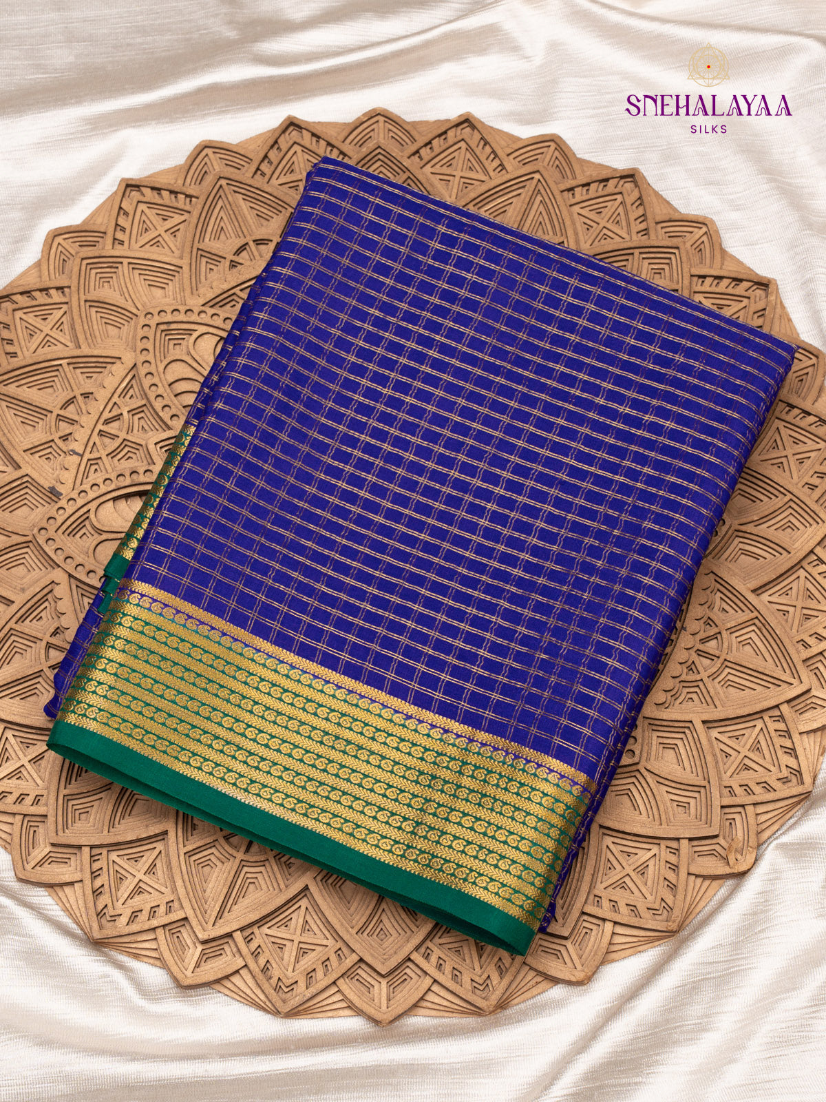 Blue Mysore Silk Saree