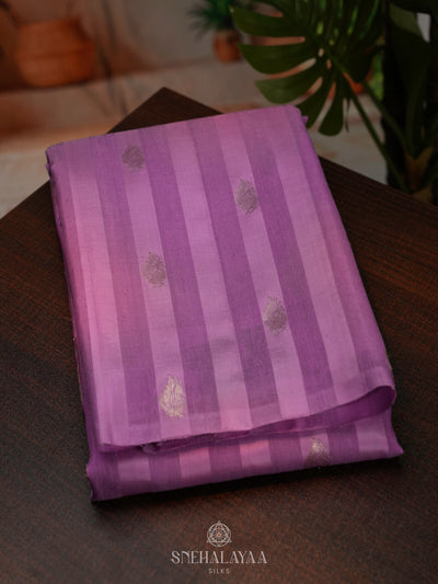 Lavender Kanchi Linen Silk Saree