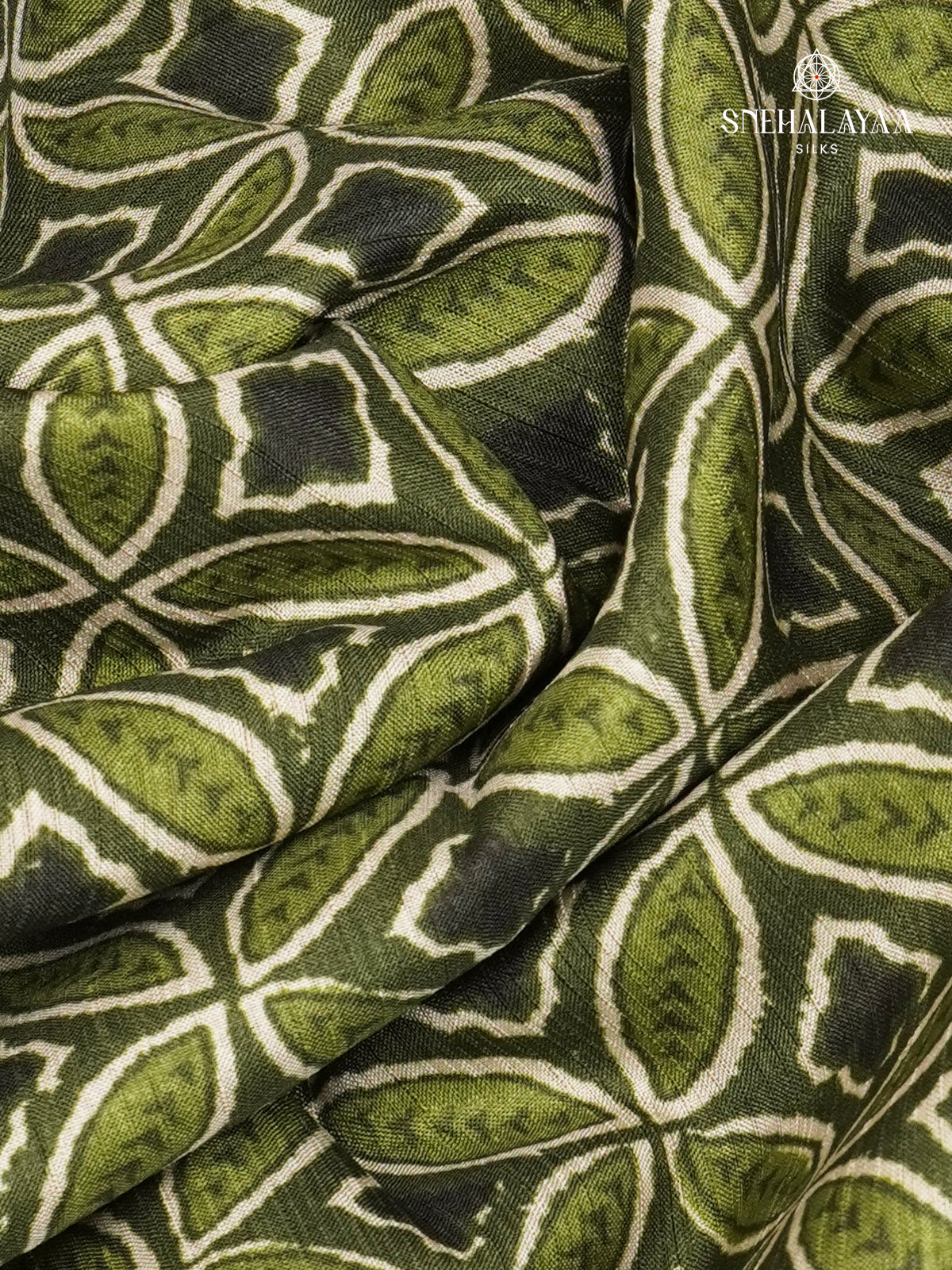 Olive Green Tussar Saree