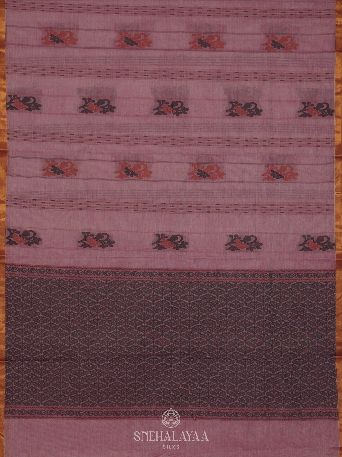 Mauve Handloom Cotton Saree