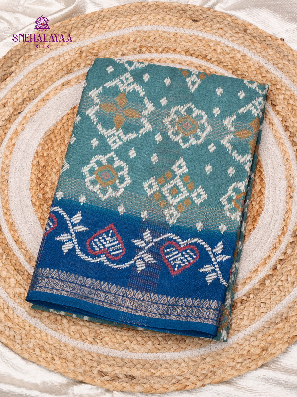 Sea Green Dola Silk Saree