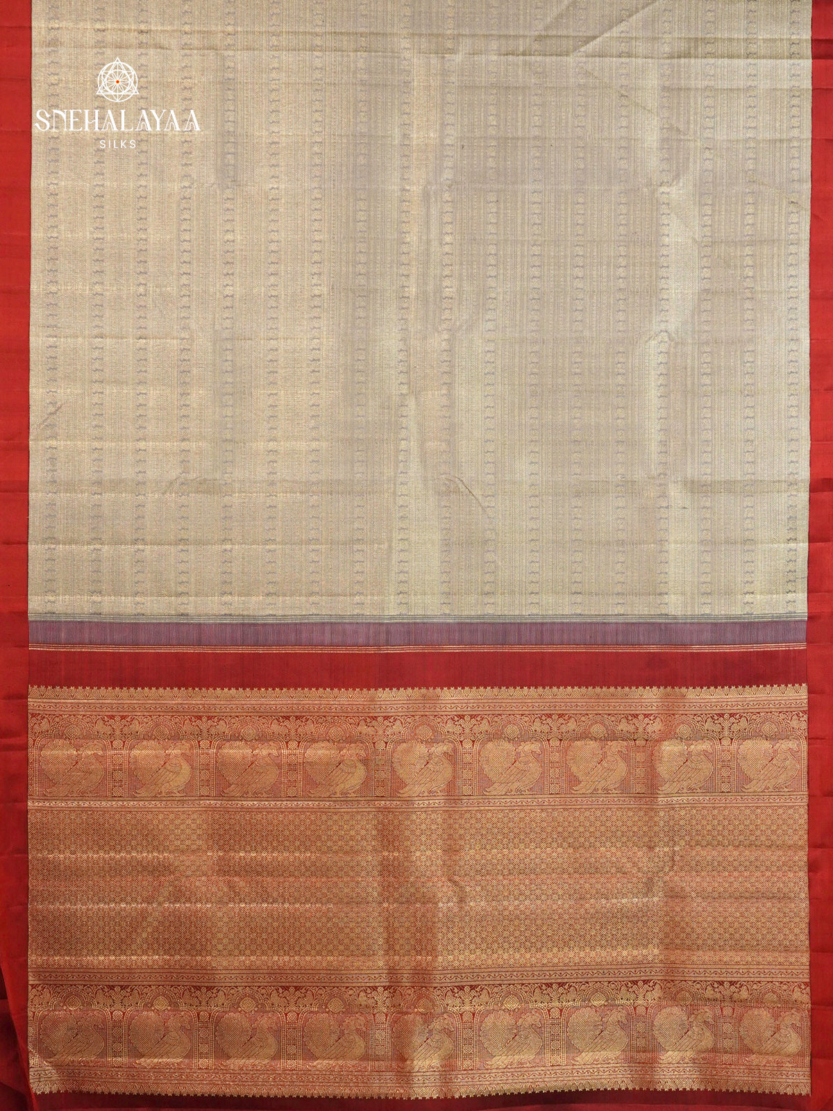 Silver Grey Kanjivaram Silk Saree