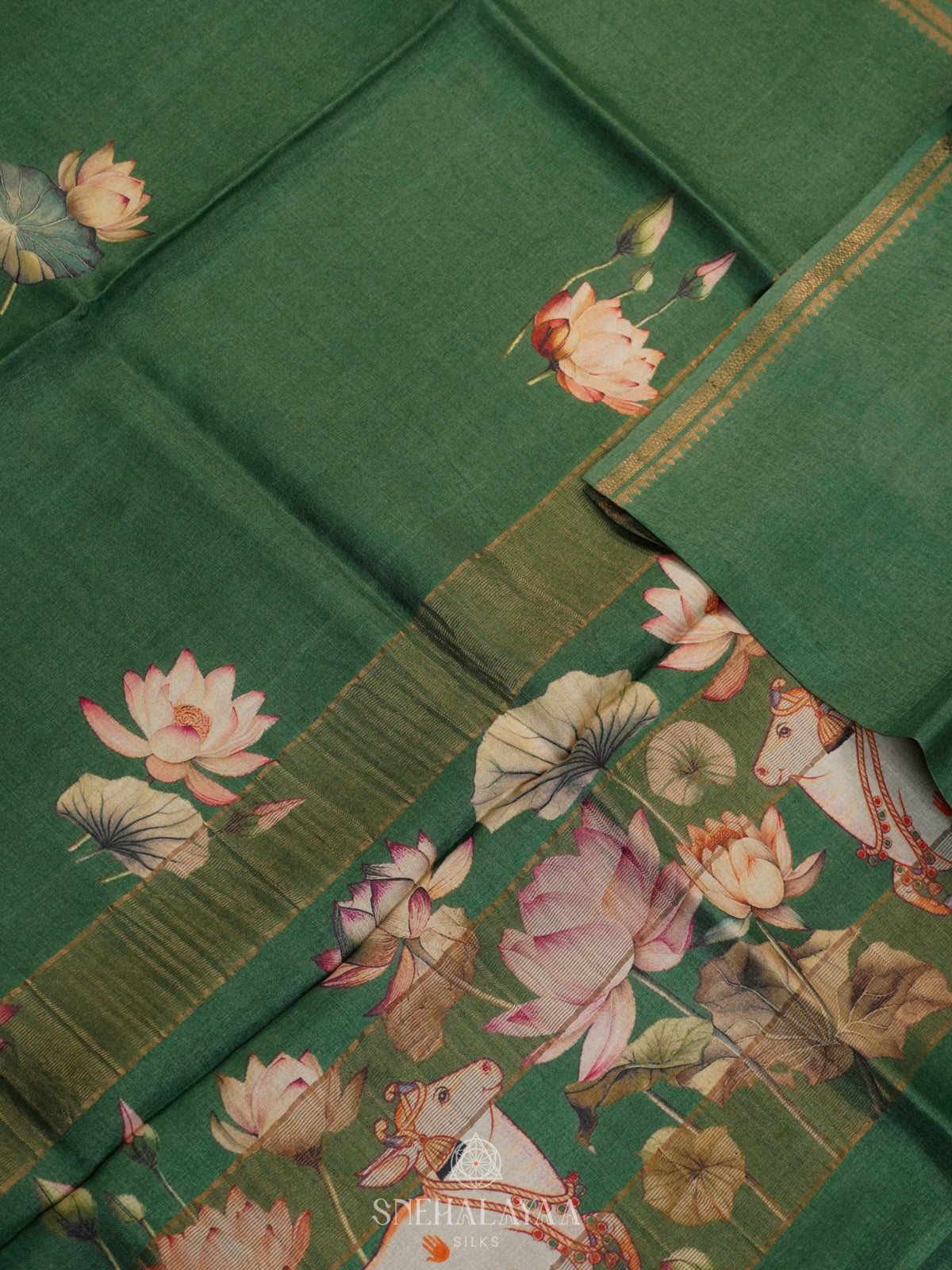 Green Tussar Saree