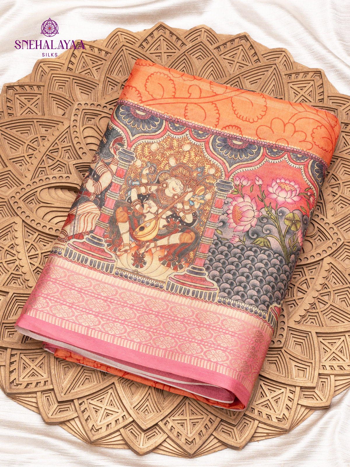 Orange Tussar Saree